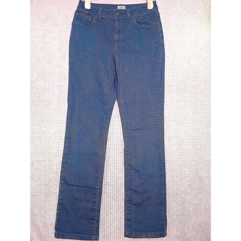 LL Bean Classic Fit Straight Leg Jeans Blue Denim Pants Womens 6 M/T